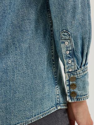 Women's Studded Working Western Denim Shirt in Setting Sun alternative view 5