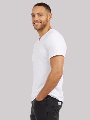 Men's 3-Pack V-Neck Tee in White alternative view 2