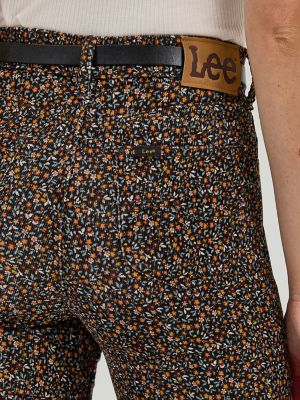Women's High Rise Floral Print Corduroy Flare Jean in Floral Print alternative view 4