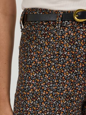 Women's High Rise Floral Print Corduroy Flare Jean in Floral Print alternative view 5