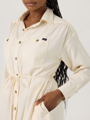 Women's Legendary Shirred Frontier Dress in Ecru alternative view 3