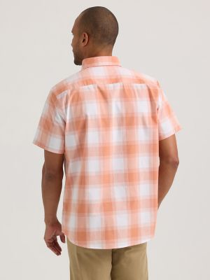 KEY Hickory Stripe Short Sleeve Zip Logger Shirt - Men's