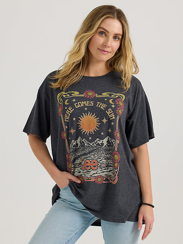 Women's Here Comes the Sun Oversized Graphic Tee