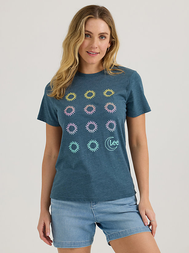 Women's Colorful Flowers Graphic Tee
