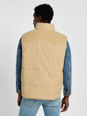 Men's Reversible Western Puffer Vest in Sand alternative view 2