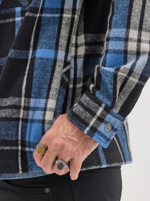 Men's Lee 101 Wool Plaid Overshirt in Black alternative view 5