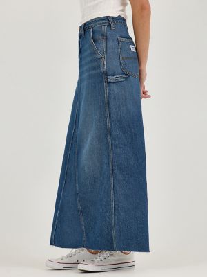Women's Carpenter Maxi Skirt in Cobalt Gleam alternative view 3