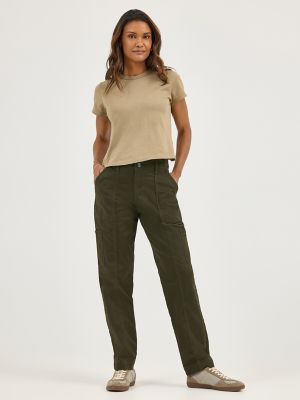 Women's Ultra Lux Comfort with Flex-to-Go Loose Utility Pant in Dark Olive Night