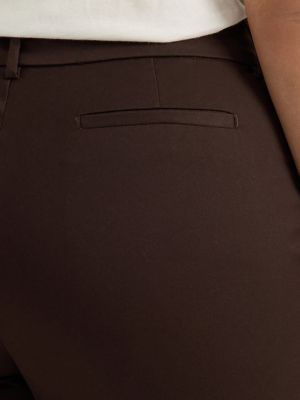 Women's Wrinkle Free Relaxed Fit Straight Leg Pant (Plus) in Espresso alternative view 4