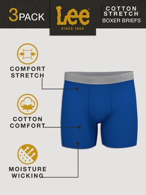 Men's 3-Pack Comfort Stretch Boxer Briefs in Black, Charcoal, Galactic Cobalt alternative view 7