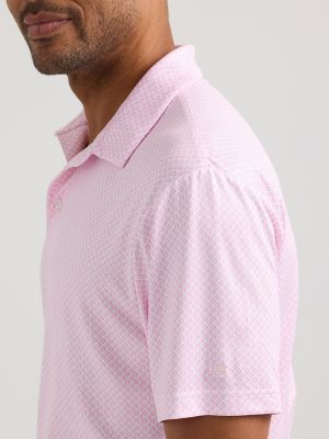 Men's Golf Series Shadow Geometric Print Polo Shirt in Peony alternative view 4