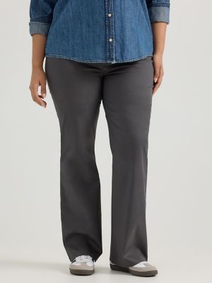 Women's Wrinkle Free Trouser Pant (Plus) in Static Gray