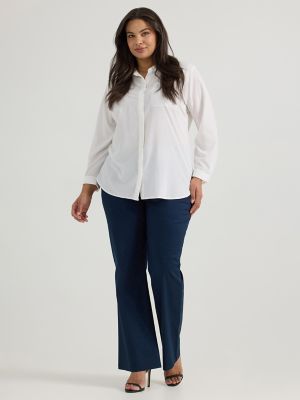 Women's Wrinkle Free Trouser Pant (Plus) in Rivet Navy main view