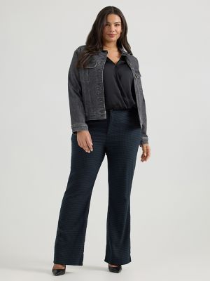Womens Wrinkle Free Trouser Pants  Houndstooth