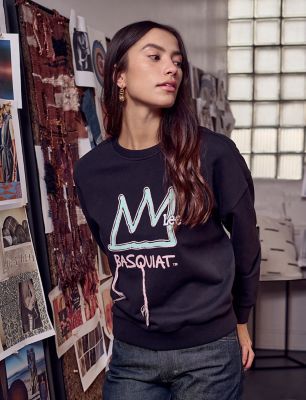 Women's Lee® x Basquiat™ Logo Sweatshirt in Black