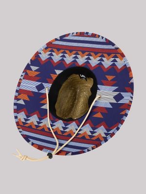 Mens Straw Aztec Lifeguard Hat:Natural:One Size alternative view 4