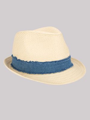 Mens Acid Wash Band Straw Fedora Hat:Natural:One Size alternative view 3