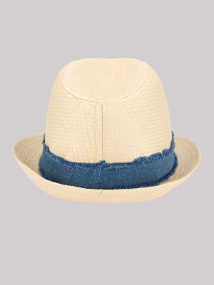 Mens Acid Wash Band Straw Fedora Hat:Natural:One Size alternative view