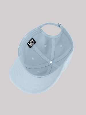 Faux Leather Patch Logo Hat:Light Blue:One Size alternative view 3
