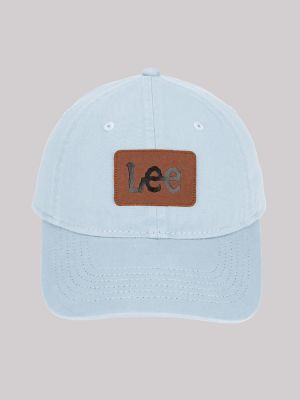Faux Leather Patch Logo Hat:Light Blue:One Size main view