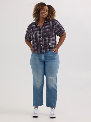 Women's Crop Plaid Chore Shirt (Plus) | SALE | Lee®