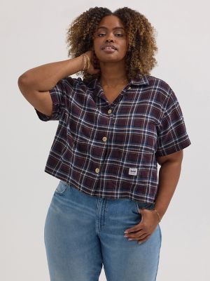 Women's Crop Plaid Chore Shirt (Plus) | SALE | Lee®