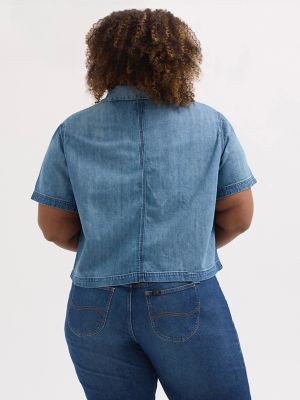 Women's Crop Denim Chore Shirt (Plus) | SALE | Lee®