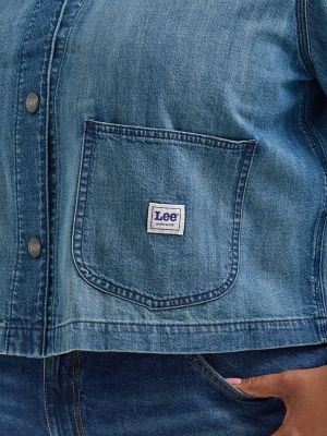 【COOR】人気/ジャケット ★Shadow Wash Cutoff Denim Tracker★ COOR】人気/ジャケット ☆Shadow Wash Cutoff Denim Tracker