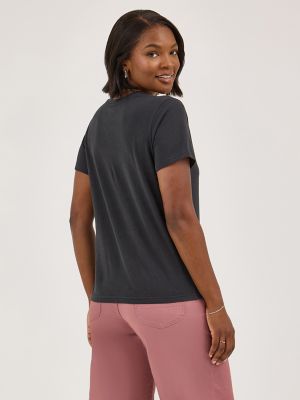 Women's Yellow Rose Tiger Graphic Tee in Jet Black alternative view
