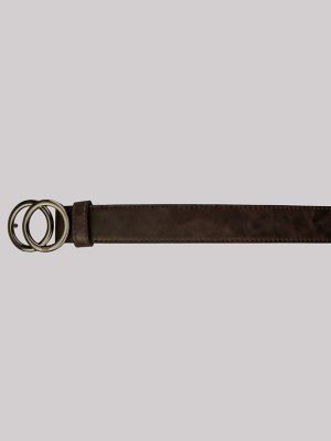 Women's Double Ring Buckle Belt in Cognac alternative view