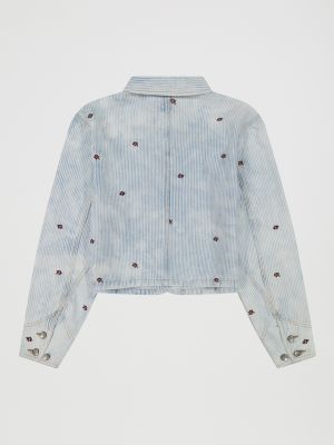 Women's Floral Embroidered Crop Chore Jacket in Wow Piece alternative view 6