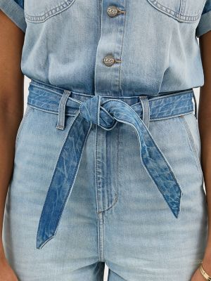 Women's Belted Denim Chore Short All in Cloudy Days alternative view 4