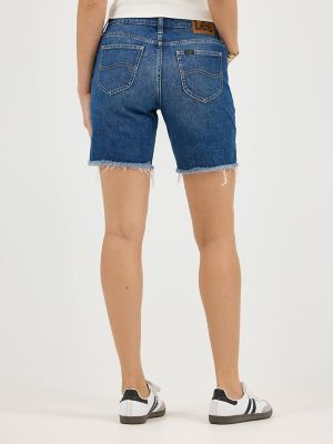 Womens Legendary Frayed Hem Side Slit Short:Indigo Quilt:14:M alternative view 2
