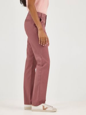 Women's Wrinkle Free Relaxed Fit Straight Leg Pant in Henna alternative view 3