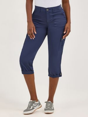 Ultra Lux Comfort Flex-To-Go Relaxed Fit Cargo Capri:Mood Indigo:14:M alternative view