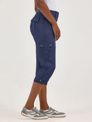 Ultra Lux Comfort Flex-To-Go Relaxed Fit Cargo Capri:Mood Indigo:14:M alternative view 3
