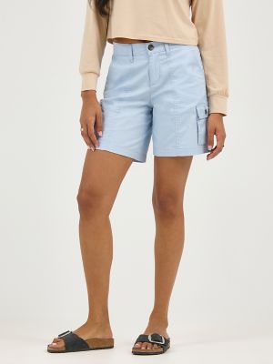 Women's Ultra Lux Comfort with Flex-to-Go Relaxed Fit Cargo Short in Shy Blue alternative view