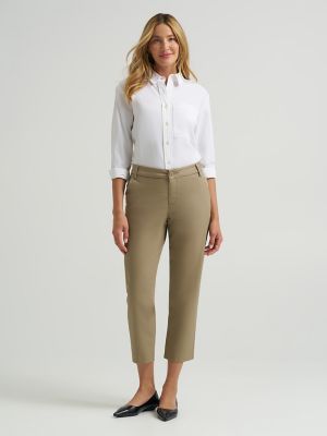 Women's Wrinkle Free Capri in Kansas City Khaki main view