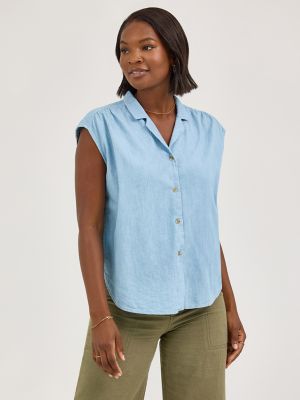 Women's Legendary Cap Sleeve Button Down Shirt