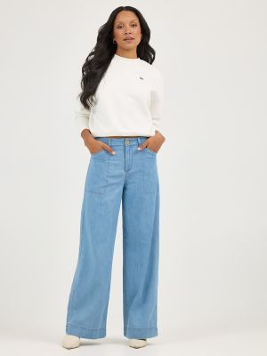 Women's Legendary High Rise Drapey Trouser Jean in Bright Outlook alternative view