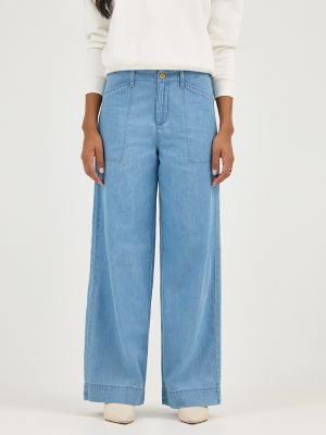 Women's Legendary High Rise Drapey Trouser Jean in Bright Outlook alternative view 2