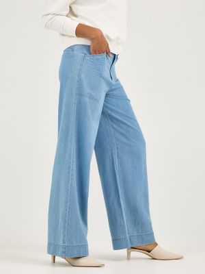 Women's Legendary High Rise Drapey Trouser Jean in Bright Outlook alternative view 4
