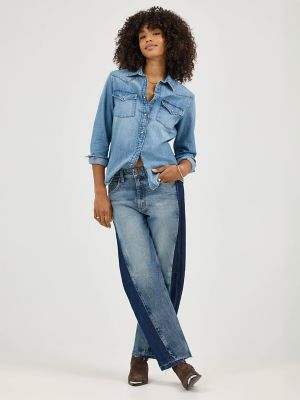 Women's Low Slung Barrel Rider™ Jean in Blissful Blue alternative view 10