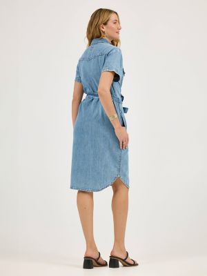 Women's Legendary Western Belted Dress in Mountain Range alternative view