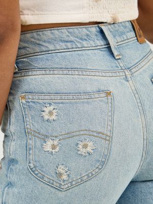 Women's High Rise Daisy Print Flare Jean in Miss Her alternative view 5
