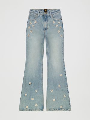 Women's High Rise Daisy Print Flare Jean in Miss Her alternative view 8