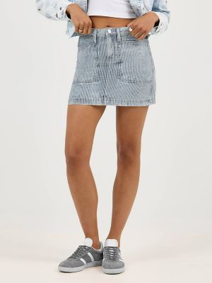 Women's Mid Thigh Mini Skirt in Checking In alternative view