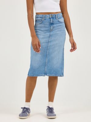 Women's Legendary Back Slit Denim Skirt in Best In Show alternative view