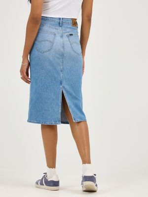Women's Legendary Back Slit Denim Skirt in Best In Show alternative view 2