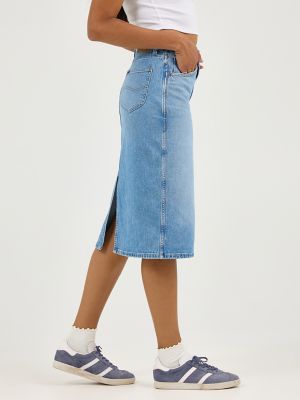 Women's Legendary Back Slit Denim Skirt in Best In Show alternative view 3